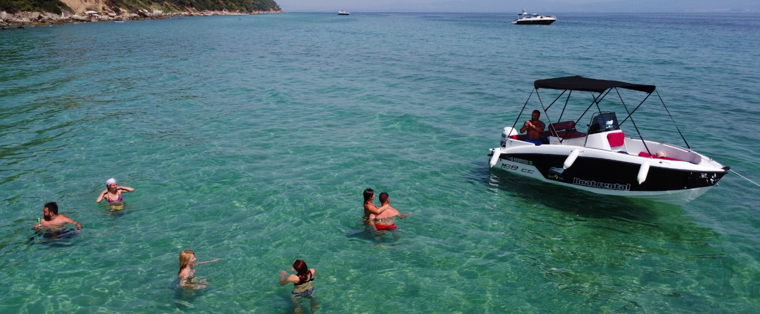 Guests on a Boat4You rental boat for up to 7 people